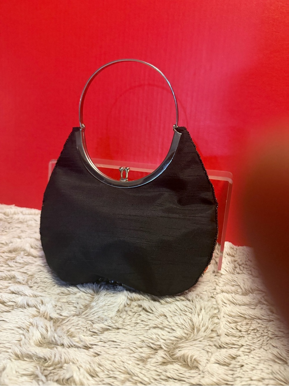 Vintage Y2K Embellished Multicolor handbag w/Kiss Lock Closure - Picture 2 of 3